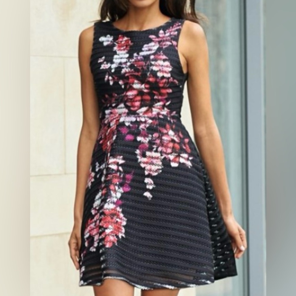 Cleo Black and Pink Floral Dress